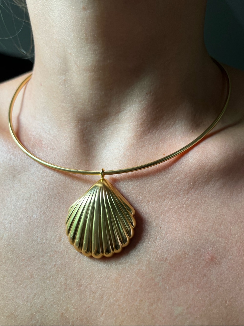 J. Crew Gold Shell Pendant Choker